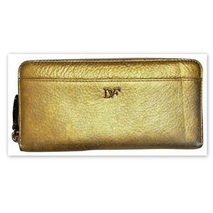 Diane von Furstenberg Metallic Leather Wallet